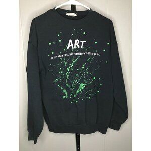 Vintage art splatter creative made usa crewneck sweater sz LG